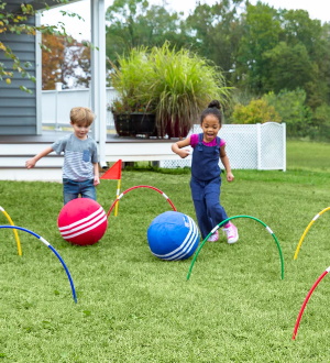 "kick-croquet for summer fun in the yard"