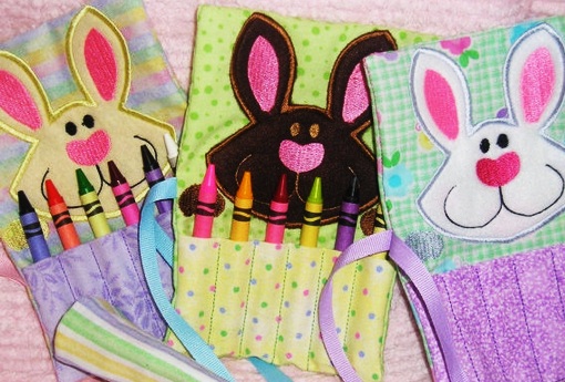 Easter Bunny crayon holder by Kin-N-Around-Creations on Etsy