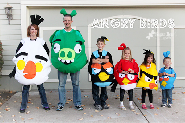 DIY Angry Birds Halloween costumes for kids by Sugar Bee Crafts