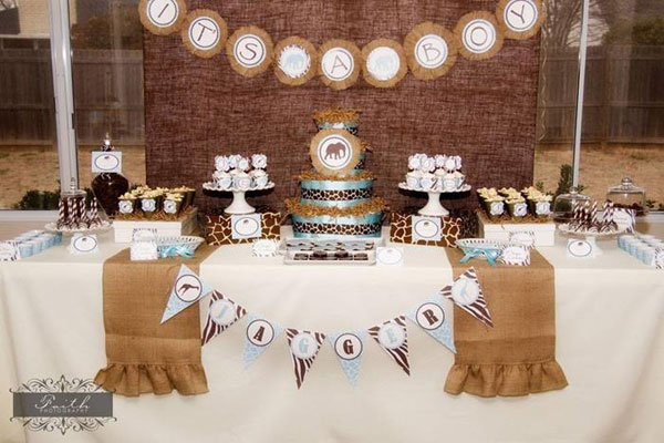 Unique baby shower themes: Safari-themed baby shower by Kara's Party Ideas