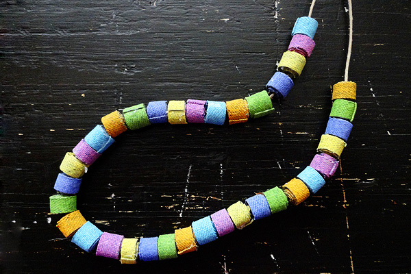 Homemade denim beads by Crafts By Amanda