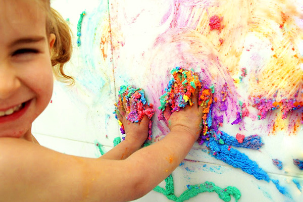 Homemade bathtub puffy paint by Chalk In My Pocket