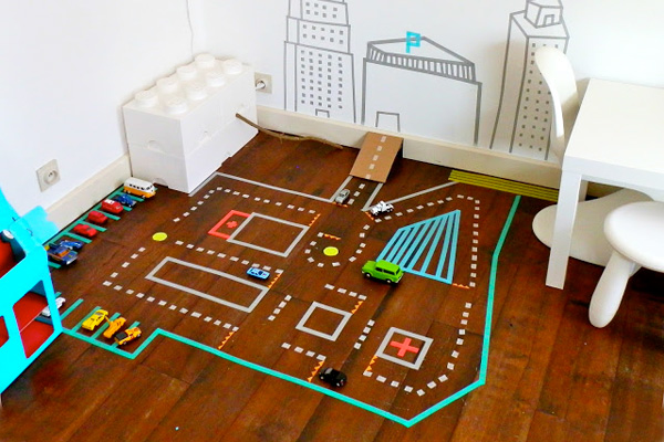 Homemade Washi tape car track by Le Jardin de Juliette