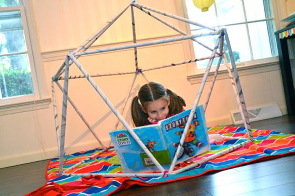 Homemade newspaper play structures by Inner Child Fun