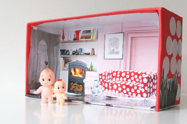 Homemade shoe box doll house by My Poppet