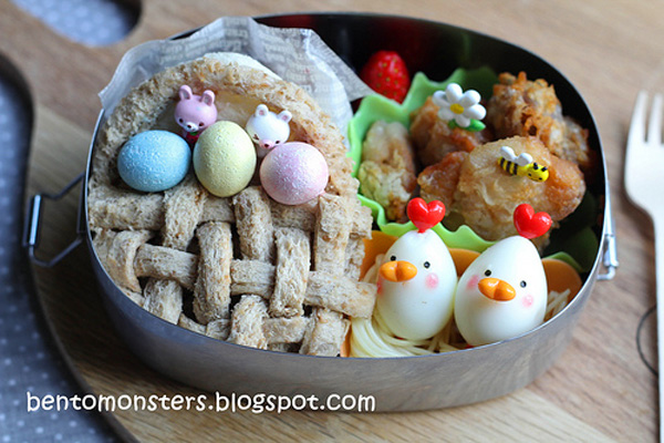 Easter basket bento box lunch for kids by Bento, Monsters