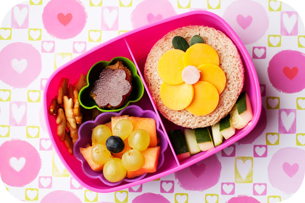 Spring flowers bento box lunch for kids by Bento Mama