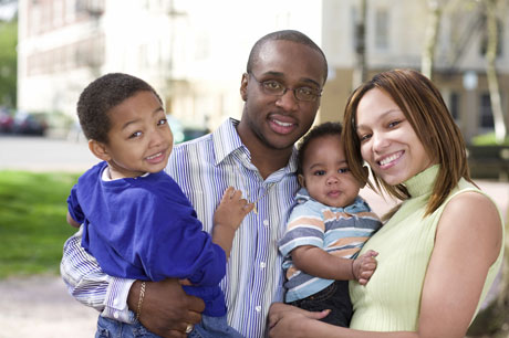 African American family with children
