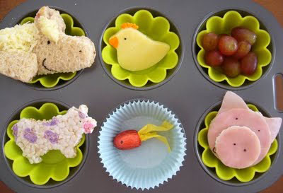 Farm animal muffin tin lunch by Sugary Flower