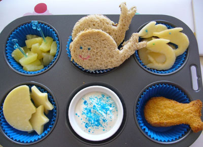 Baby beluga muffin tin lunch by Sugary Flower