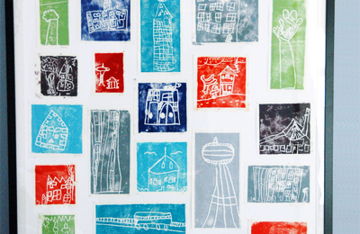 Christmas homemade block prints by Glittergooods