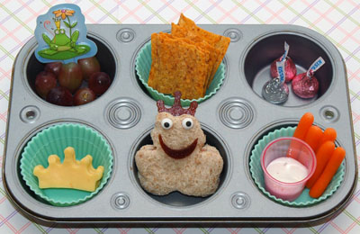 Frog prince muffin tin lunch by Cookie Cutter Lunch