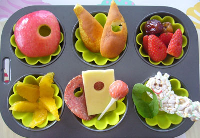 Hungry caterpillar muffin tin lunch by Sugary Flower