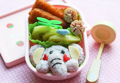 Rice elephant bento box by Bento Monsters
