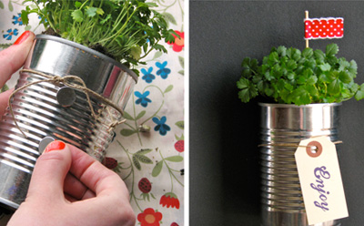 Strawberry can planters by One Charming Party