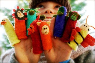 Homemade finger puppets by Whip Up