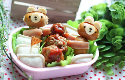 Teddy bear bento box lunch by Bento Monsters