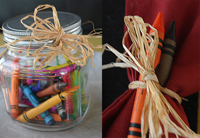 Thanksgiving crayon decorations by No Fuss Fabulous