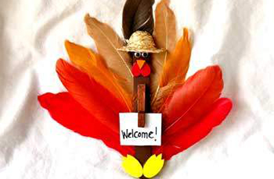 Thanksgiving turkey note holder by Kaboose