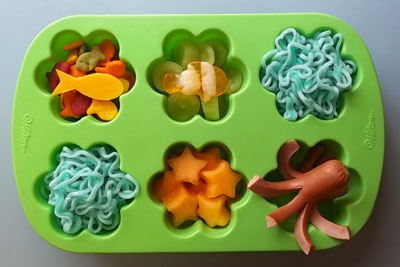 "Under the sea" muffin tin lunch by Bent On Better Lunches
