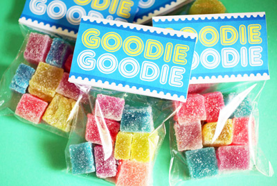 Homemade goody bag gumdrops by Bakerella