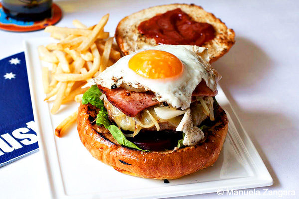 Aussie burger with the lot by Manu's Menu