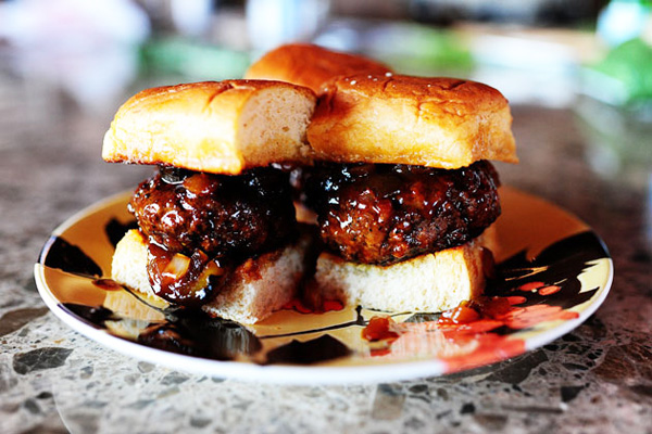 Spicy whiskey BBQ sliders by The Pioneer Woman