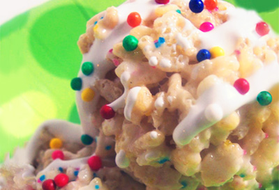 Birthday cake batter Rice Krispie treats by Sweet Baby Mason James