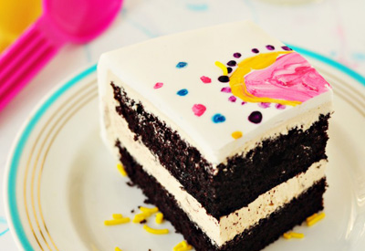 Painted chocolate PB&J birthday cake by Sweetapolita