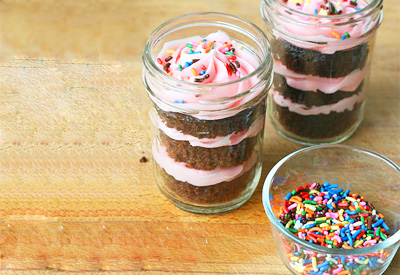 Birthday cupcakes in jars by Glorious Treats
