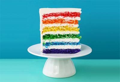 Rainbow birthday cake by Whisk Kid