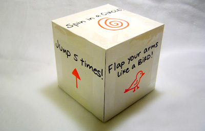 Homemade physical activity cube for kids by Little Family Fun