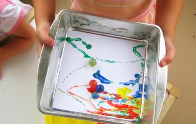 Marble painting with kids by The Mother Huddle