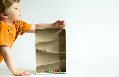 Cereal box marble run for kids by Made By Joel