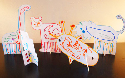 Pop-up paper zoo for kids by TinkerLab