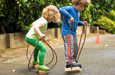 Homemade wooden stilts for kids by Made By Joel