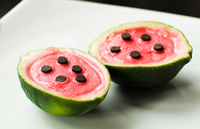 Mini watermelon sorbet treats by Meet the Dubiens