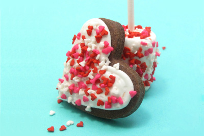Valentine's Day sprinkle cookies and marshmallows by The Decorated Cookie
