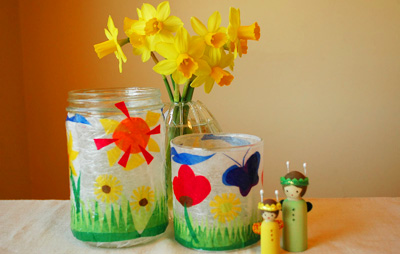 Spring flower lanterns by We Bloom Here