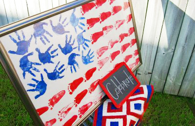 Hand and foot 4th of July American flag decoration by Serendipity