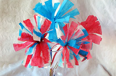 4th of July coffee filter firework flowers by Crafts By Amanda