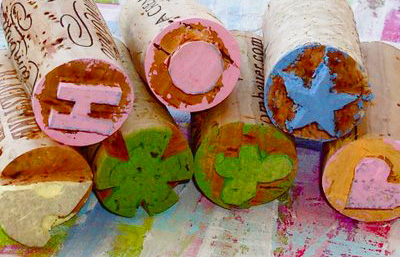 Earth Day cork stamps by Lil Blue Boo