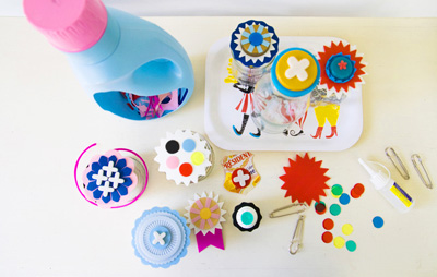 Earth Day recycled buttons by Karen Barbe