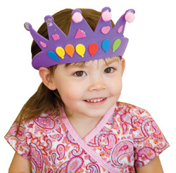 Birthday girl with party crown