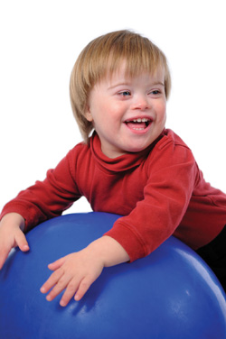 Happy child with ball