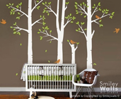 Spring trees and birds nursery vinyl wall decal by Etsy's Smiley Walls