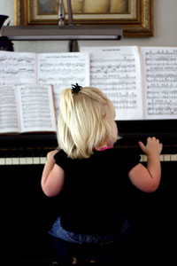 Little girl at the piano