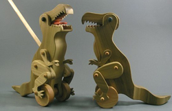 Eco-friendly T. Rex push toy by Arks and Animals on Etsy