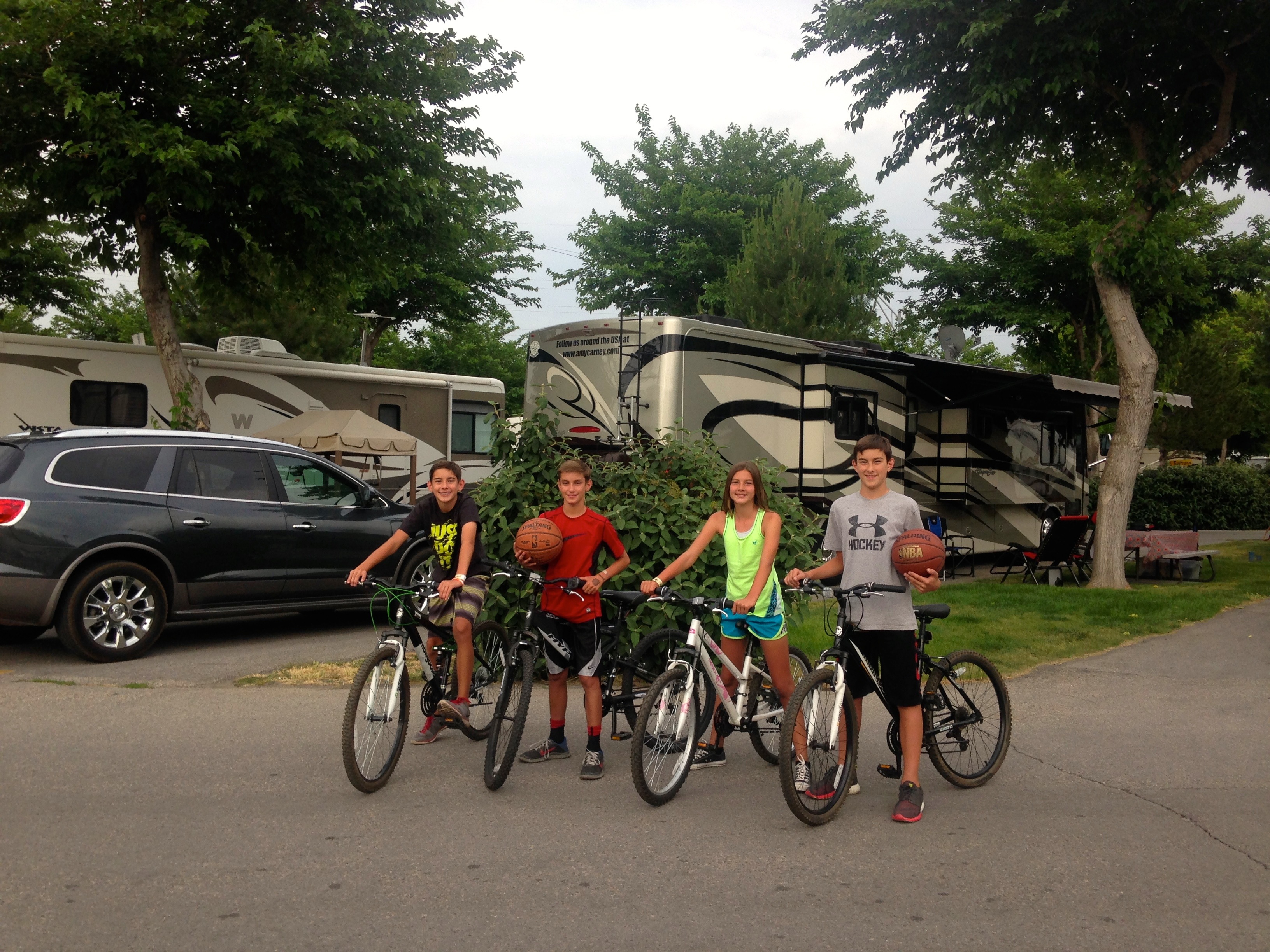 the carney family at a KOA campground in Salt Lake City