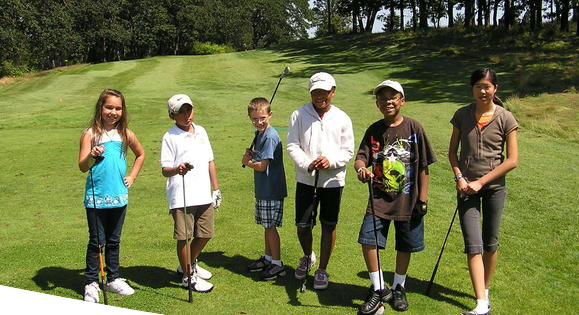 Campers at golf camp at Meadow Park Golf Course